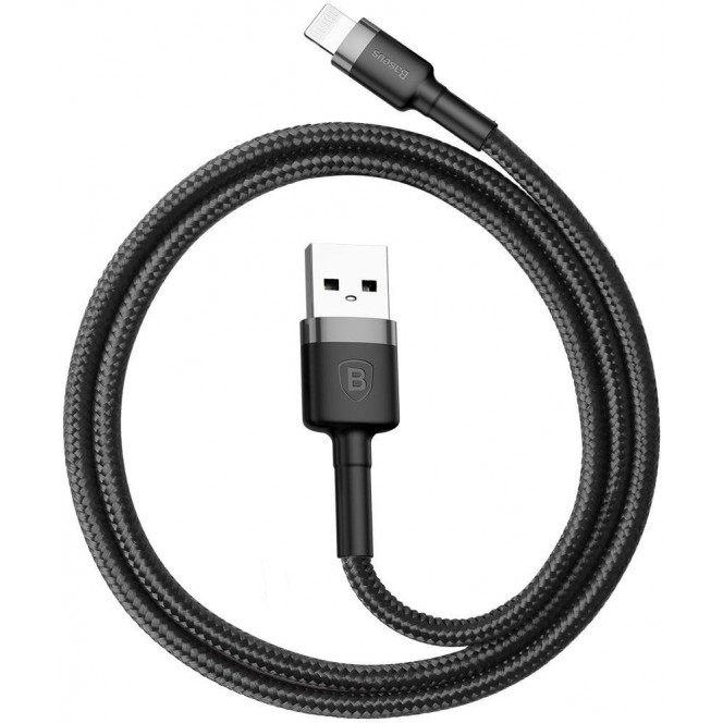 Baseus Cafule Cable USB to Lightning 2.4A (0.5m) Gray+Black (CALKLF-AG1)