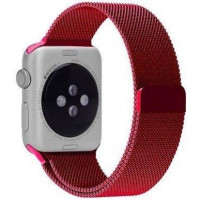 Metal Strap STR Milanese Loop Band for Apple Watch 38/40/41 mm (Series SE/7/6/5/4/3/2/1) - Red