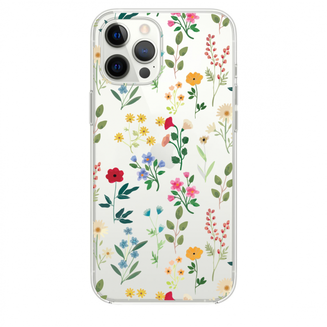 Силиконовый прозрачный чехол Oriental Case (Flowers Small 2.0) для iPhone XR