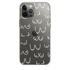 Silicone transparent case Oriental Case (Boobs 2.0 White) for iPhone 13 Pro