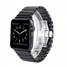 Ceramic strap STR 1-Bead Ceramic Band for Apple Watch 38/40/41 mm (Series SE/7/6/5/4/3/2/1) - Black