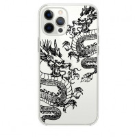 Силиконовый прозрачный чехол Oriental Case (Dragons Black) для iPhone 13 Mini