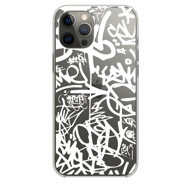 Силиконовый прозрачный чехол Oriental Case (Graffiti White) для iPhone 11