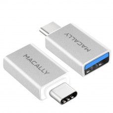 Адаптер Macally с USB-C 3.1 порта на USB-A 3.0 порт (два адаптера в комплекте), алюминий (UCUAF2)