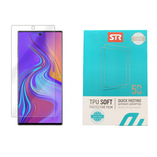 Гидрогелевая пленка на экран STR Front Full для Samsung Galaxy Note 10 - Прозрачная