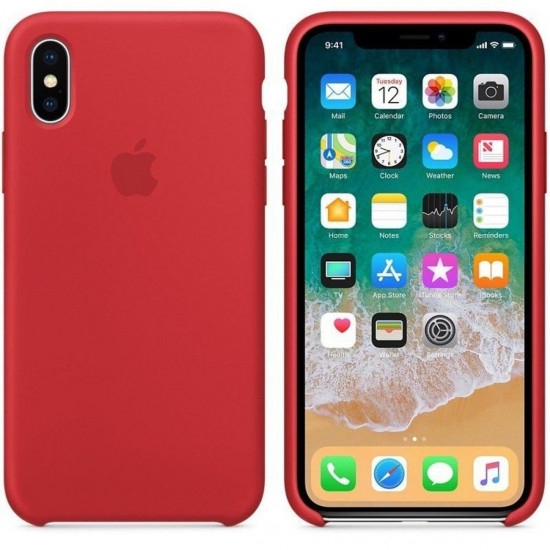 STR Silicone Case (HQ) for iPhone Xs Max - (Product) Red