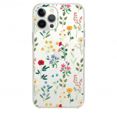 Силиконовый прозрачный чехол Oriental Case (Flowers Small 2.0) для iPhone 13 Pro Max