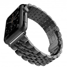 Metal strap STR 7-Bead Metal Band for Apple Watch 38/40/41 mm (Series SE/7/6/5/4/3/2/1) - Black