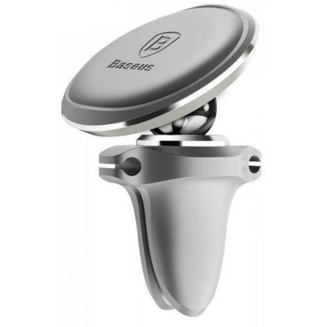 Автодержатель Baseus Magnetic Air Vent Car Mount Holder with Cable Clip Silver (SUGX-A0S)