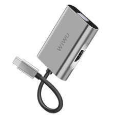 Адаптер WIWU Alpha A20VH 2 in 1 (1xHDMI/1xVGA) - Gray