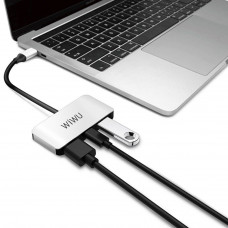 Адаптер WIWU Alpha C2H (1xUSB3.0/1xType-C/1xHDMI) - Gray