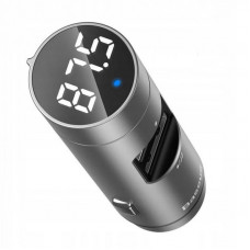 Автомобильная зарядка FM-трансмиттер Baseus Energy Column Bluetooth FM Launcher 3,1A 2USB - Silver