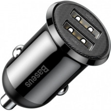 Car charger Baseus Grain Pro 4.8A 2USB - Black (CCALLP-01)