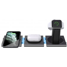 Беспроводная зарядка STR Power Base Magnetic Wireless Charger 3in1 (iPhone | Apple Watch | AirPods) - Black