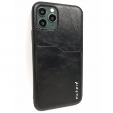 Mutural Leather Design Case for iPhone 11 Pro - Black