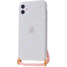 Чехол на шнурке STR Confetti Jelly Case with Cord (TPU) iPhone 11 Pro - White