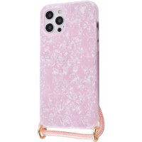 STR Confetti Jelly Case with Cord (TPU) iPhone 12/12 Pro - Pink