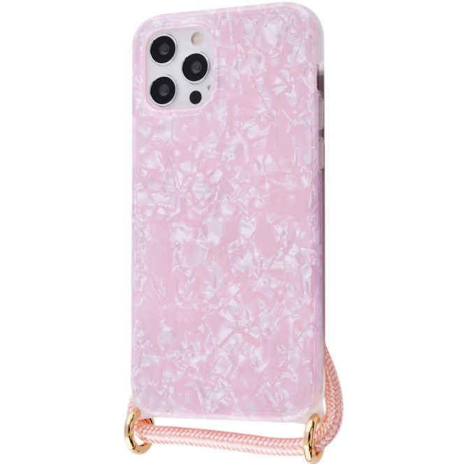 STR Confetti Jelly Case with Cord (TPU) iPhone 12/12 Pro - Pink