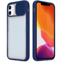 Чехол с защитой камеры STR Clear Slide Camera для iPhone 12 mini - Dark blue