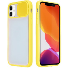 Чехол с защитой камеры STR Clear Slide Camera для iPhone 12 mini - Yellow