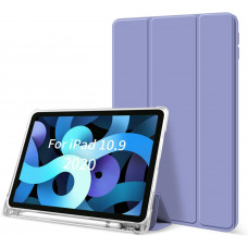 STR Air Protection Case for iPad Air 4 10.9 (2020) Silicone Flip Case with Stylus Holder - Lavender