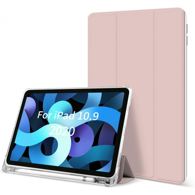 Силиконовый чехол-книжка с держателем для стилуса STR Air Protection Case for iPad Air 4 10.9 (2020) - Pink