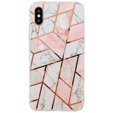 STR Geometric Marble Case for iPhone 7/8/SE (2020) - Pink/Gray