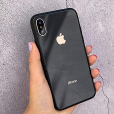 STR Silicon Glass Back Case for iPhone 11 Pro - Black