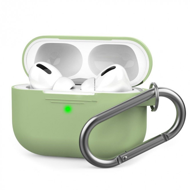 Чехол STR Silicone Case with Carabiner for Apple AirPods Pro - Green