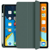 Чехол-книжка с держателем для стилуса STR Trifold Pencil Holder Case PU Leather for iPad 10.2 (2019/2020/2021) - Dark Green