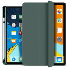 STR Trifold Pencil Holder Case PU Leather for iPad 10.2 (2019/2020/2021) - Dark Green