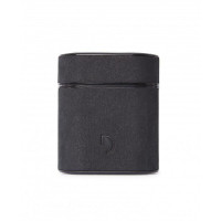 Decoded Leather Case for AirPods in Premium Italian Leather with Steel Carabiner, Carbon Black (D9APC2BK)