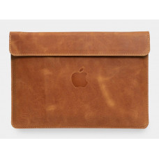 Handmade leather case INCARNE KLOUZ for any laptop (individual tailoring) - Cognac