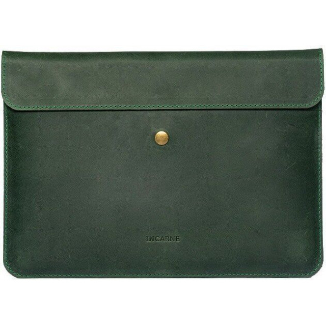 INCARNE LAB handmade leather case for any laptop (custom tailoring) - Green