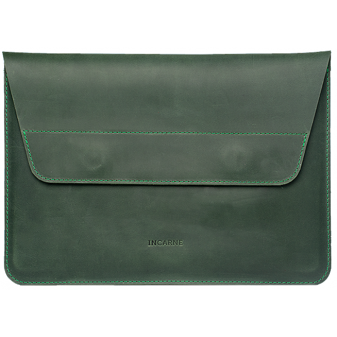 INCARNE LINE handmade leather case for any laptop (custom tailoring) - Green