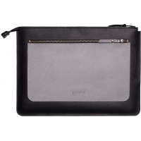 INCARNE MOCCO Handmade Leather Case for MacBook Pro 15 (2016-2019) - Black (Pocket Grey)