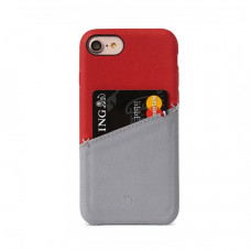 Italian Leather Decoded Back Cover for iPhone 6/6s/8/7/SE (2020) - Red/Grey (DA6IPO7SO1RDGY)