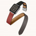 Leather strap STR Hermes Single Tour for Apple Watch 38/40/41 mm - Noir/Brique/Etain