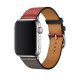 Кожаный ремешок STR Hermes Single Tour для Apple Watch 42/44/45 mm - Noir/Brique/Etain