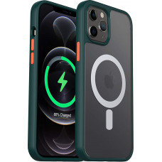 Матовый противоударный чехол с MagSafe STR Shadow Matte Case with MagSafe (PC+TPU) iPhone 12 Pro Max - Forest Green