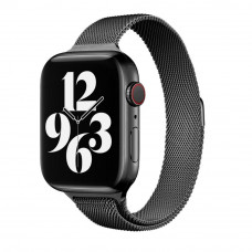 Metal Strap STR Thin Milanese Loop Band for Apple Watch 38/40/41 mm - Black