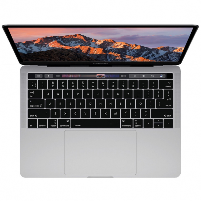 Накладка на клавиатуру STR для MacBook Pro 13/15 (2016-2019) - Черная EU (с TouchBar) (с русскими буквами)