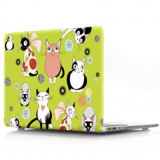 Пластиковый матовый чехол-накладка STR Pattern Hard Shell Case for MacBook Air 13 (2018-2020) - Kitten