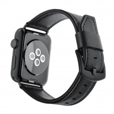 JINYA Classic Leather Band for Apple Watch 38/40/41 mm (Series SE/7/6/5/4/3/2/1) - Black (JA4115)