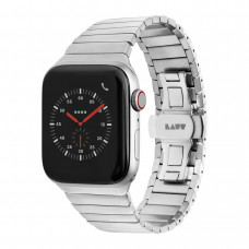 LAUT LINKS premium steel strap for Apple Watch 42/44/45 mm (Series SE/7/6/5/4/3/2/1) - Silver (L_AWL_LI_SL)