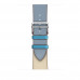 Leather strap STR Hermes Single Tour for Apple Watch 42/44/45 mm (Series SE/7/6/5/4/3/2/1) - Bleu Lin/Craie