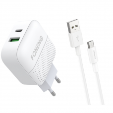 Зарядное устройство + кабель Micro USB FONENG EU26 (1xUSB QC/1xPD)