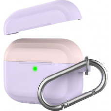 Silicone Case with STR Carabiner for Apple AirPods Pro - Lavender, Pink