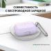 Силиконовый чехол с карабином STR для Apple AirPods Pro - лавандовый, розовый