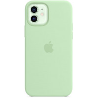 Силиконовый чехол STR Silicone Case (OEM) (c MagSafe) iPhone 12/12 Pro - Pistachio